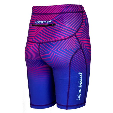 Legginsy biegowe 1/3 damskie EXTREME HOBBY CALEIDOSCOPE fioletowy