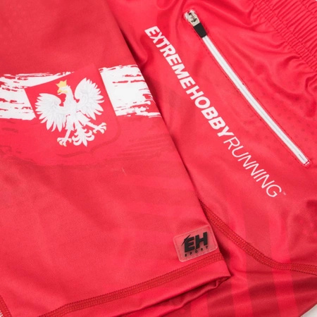 Legginsy biegowe 1/3 męskie EXTREME HOBBY POLSKA PRIME czerwony