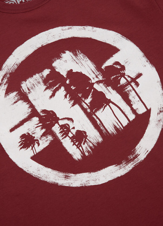 T-shirt PIT BULL LOGO PALMS bordowy (burgundy)