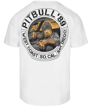 T-shirt PIT BULL DRIVING biały
