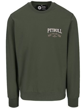 Bluza PIT BULL Tricot Terry TROUBLEMAKER zielona (old green) prosta
