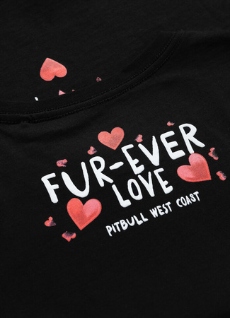 T-shirt damski PIT BULL  FUR EVER LOVE WMN czarny