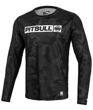 Koszulka sportowa PIT BULL MESH NET CAMO HILLTOP 2 All Black Camo długi rękaw