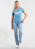 T-shirt damski PIT BULL Denim Washed ANGEL LOGO niebieski