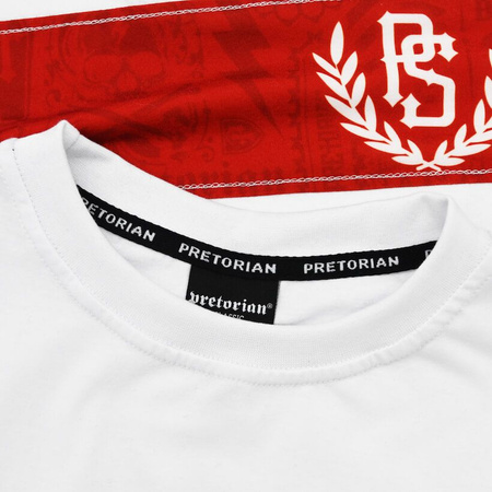 T-shirt PRETORIAN TROUBLE RED STRAP biały