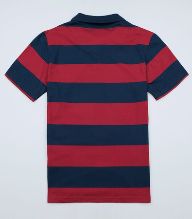 Polo PGWEAR STRIPES granatowo-bordowe