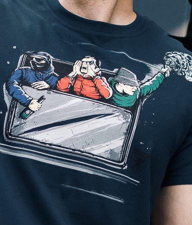 T-shirt PGWEAR TRAIN granatowy