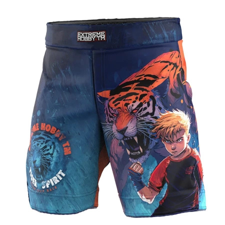 Spodenki Grappling kids  EXTREME HOBBY TIGER niebieski