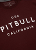 T-shirt PIT BULL Garment Washed USA CAL dark burgundy