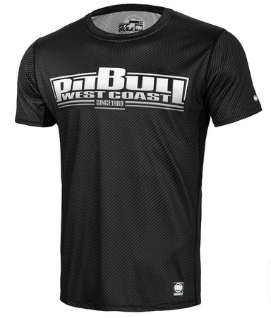 Rashguard PIT BULL MESH CARBON BOXING czarny krótki rękaw