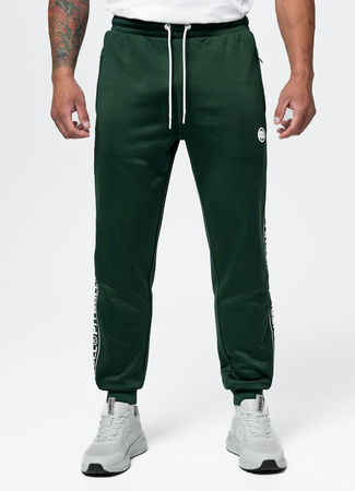 Spodnie dresowe PIT BULL OLDSCHOOL TAPE LOGO TERRY zielone (bottle green)