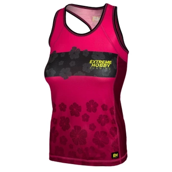 Tank top biegowy damski EXTREME HOBBY FLOWERS różowy