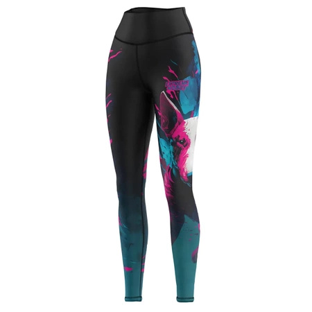 Legginsy sportowe damskie  EXTREME HOBBY VIVID BULTERIER różowy