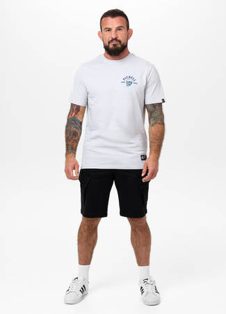 T-shirt PIT BULL SKULL SURF white blue