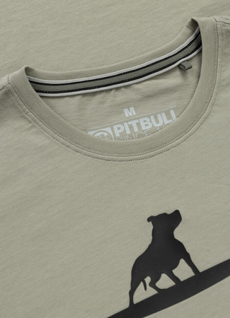 T-shirt PIT BULL SURFING DOG dusty salvia