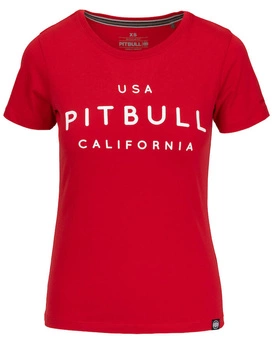 T-shirt damski PIT BULL USA CAL WMN czerwony