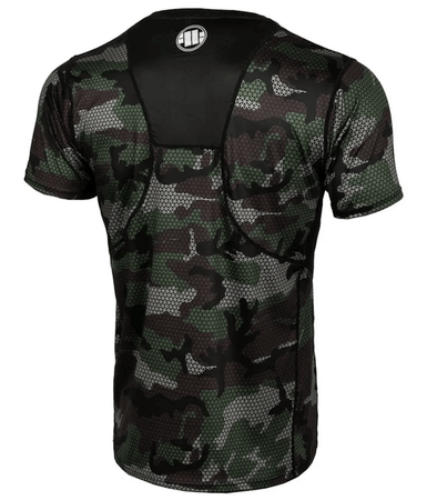 Rashguard PIT BULL MESH NET CAMO HILLTOP zielony krótki rękaw