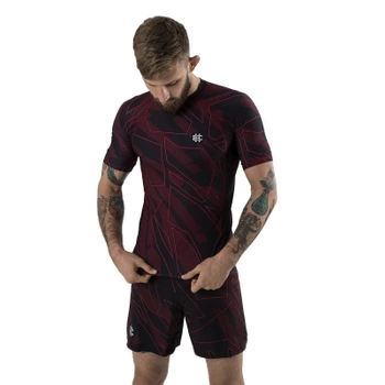 Short sleeve rashguard EXTREME HOBBY SHADOW bordowy