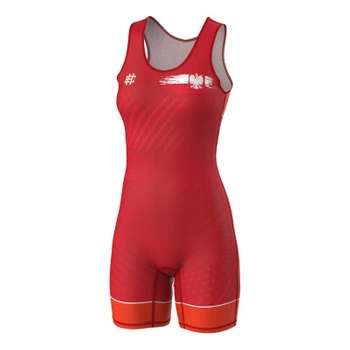 Trykot zapaśniczy damski EXTREME HOBBY POLSKA PRIME czerwony