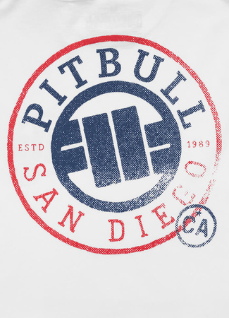 T-shirt PIT BULL SD STAMP biały