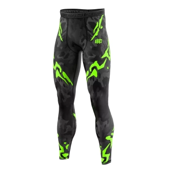 Legginsy męskie EXTREME HOBBY BLACK PANTHER limonkowe