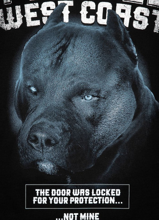 T-shirt PIT BULL BLACK DOG czarny