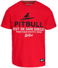 T-shirt PIT BULL SURFING DOG fluo red