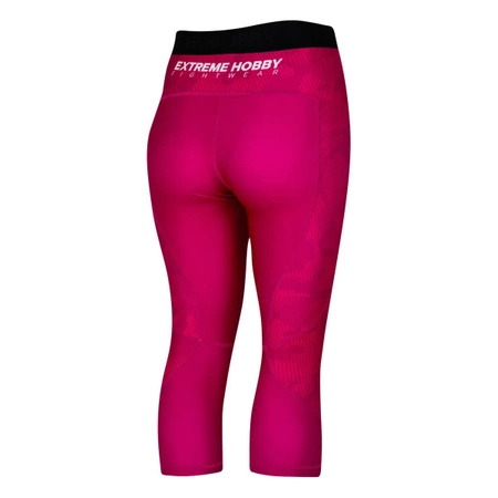 Legginsy sportowe damskie EXTREME HOBBY HAVOC 3/4 malinowy