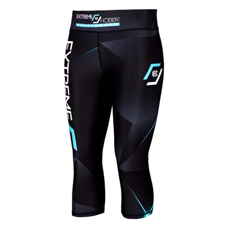 Legginsy sportowe damskie  EXTREME HOBBY MT SPORT 3/4 turkusowy