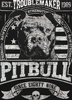T-shirt PIT BULL TROUBLEMAKER czarny