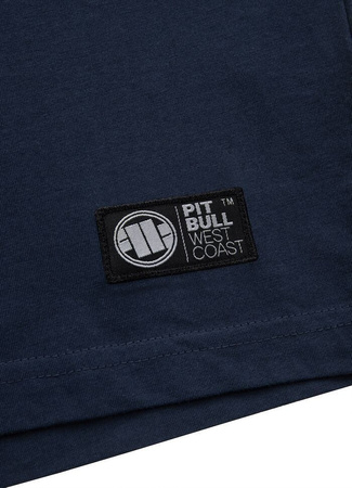 T-shirt PIT BULL Slim Fit LYCRA SMALL LOGO granatowy ciemne logo