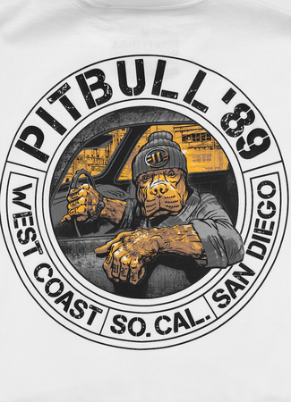T-shirt PIT BULL DRIVING biały