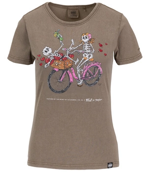 T-shirt damski PIT BULL Denim Washed CRUISINANDBOOZIN WMN dark brown