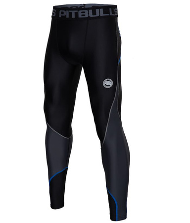 Leginsy PIT BULL COMPRESSION czarno-niebieskie