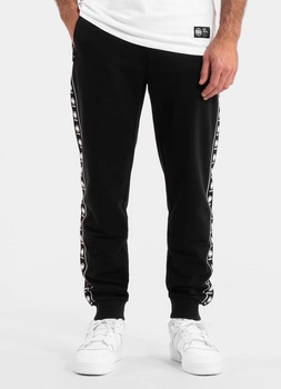 Spodnie sportowe PIT BULL Tricot Terry TAPE NUGGET czarne