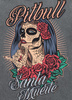 T-shirt damski PIT BULL Denim Washed SANTA MUERTE grafitowy