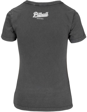 T-shirt damski PIT BULL Denim Washed ANGEL LOGO grafitowy