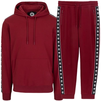 Komplet dresowy PIT BULL Tricot Terry TAPE NUGGET bordowy kaptur