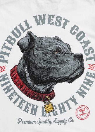 T-shirt PIT BULL STRENGTH &  RESPECT biały