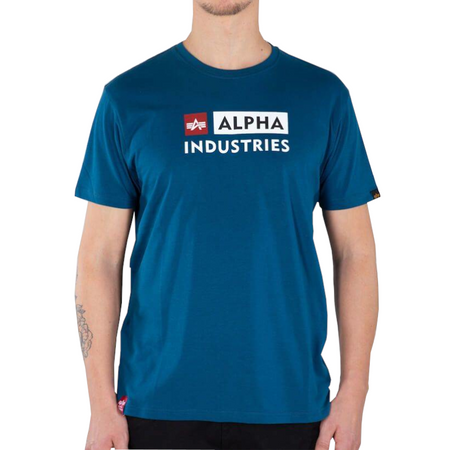 T-shirt ALPHA INDUSTRIES BLOCK LOGO-T niebieski (naval blue) 118507 579