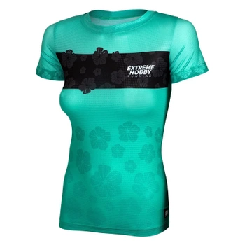 Koszulka biegowa damska EXTREME HOBBY FLOWERS miętowy