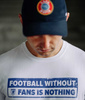 T-shirt PGWEAR NO FANS - NO FOOTBALL biało-niebieska