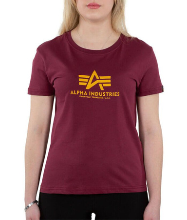 T-shirt damski ALPHA INDUSTRIES BASIC WMN bordowy (burgundy) 196051 184