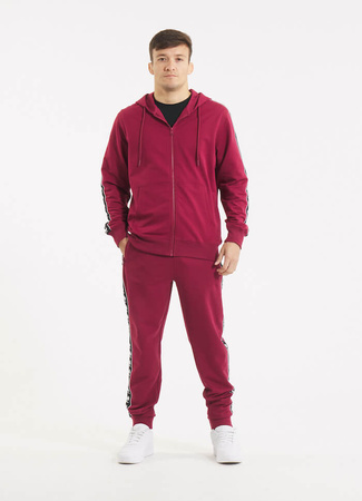 Bluza PIT BULL Tricot Terry TAPE NUGGET bordowa rozpinana