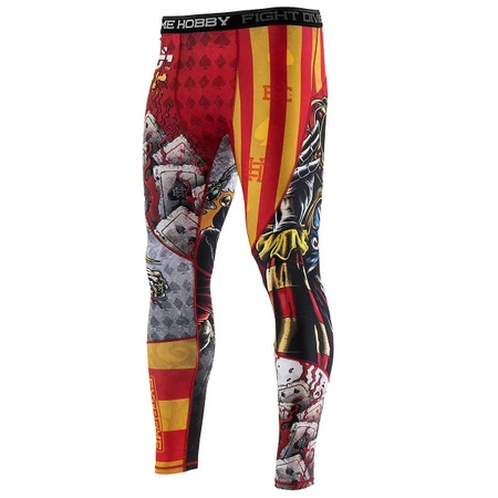 Legginsy męskie EXTREME HOBBY KILLER CARDS 2 czerwony