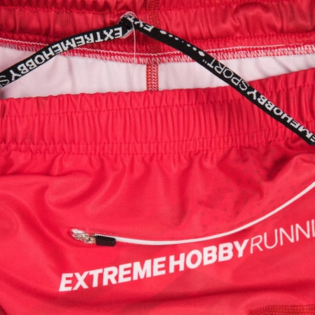 Legginsy biegowe 1/3 męskie EXTREME HOBBY POLSKA PRIME czerwony