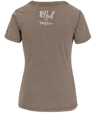 T-shirt damski PIT BULL Denim Washed CRUISINANDBOOZIN WMN dark brown