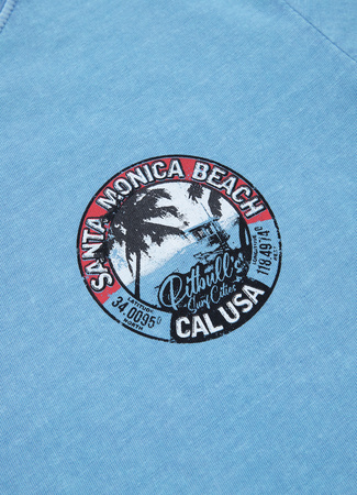 T-shirt damski PIT BULL Denim Washed OCEANSIDE niebieski
