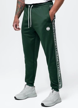 Spodnie dresowe PIT BULL OLDSCHOOL TAPE LOGO TERRY zielone (bottle green)
