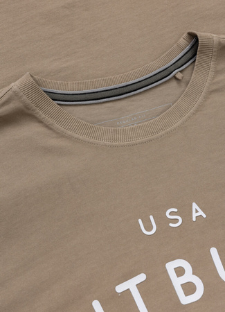 T-shirt PIT BULL USA CAL 210 GSM BRUSHED dark sand